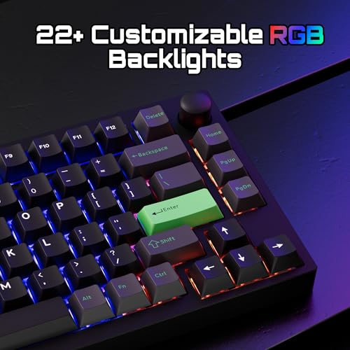 Image of LEMOKEY P1 HE 75% Wireless Custom Mechanical Gaming Keyboard with Gateron Double-Rail Magnetic Switches Full Assembled Knob Version - Black