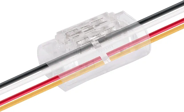 Brightfour Wire Splice Connectors, Small Wire Connectors, Transparent No Wire Stripping Low Voltage and High Voltage Wire Connectors for 20-22 AWG Wires, 4 Conductors 12 Pack
