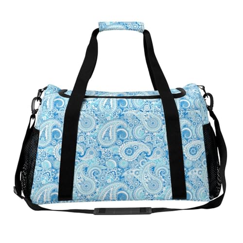 70s Floral Sport Gym Bag Travel Duffle Bags Weekender Overnight Bags Carry On Crossbody Handbag For Beach Workout Yoga