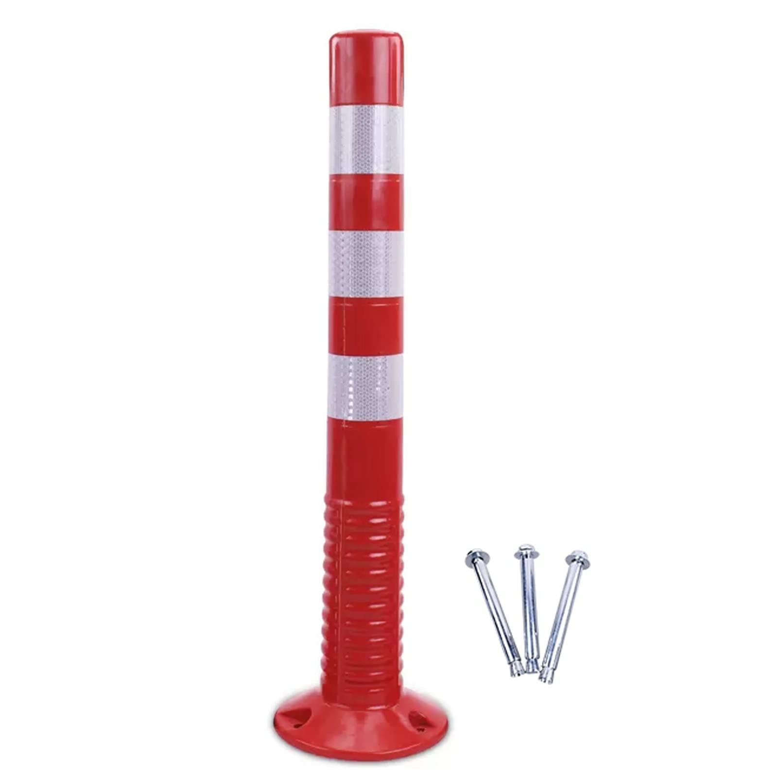 GTHTUHFD Construction Cone Traffic Delineator Post Plastic Security Posts Traffic Safety Cones,Street/Sidewalk Road Caution Cones For Driveways,Reflective Road Markers Bollar,Red and White-4 Pack