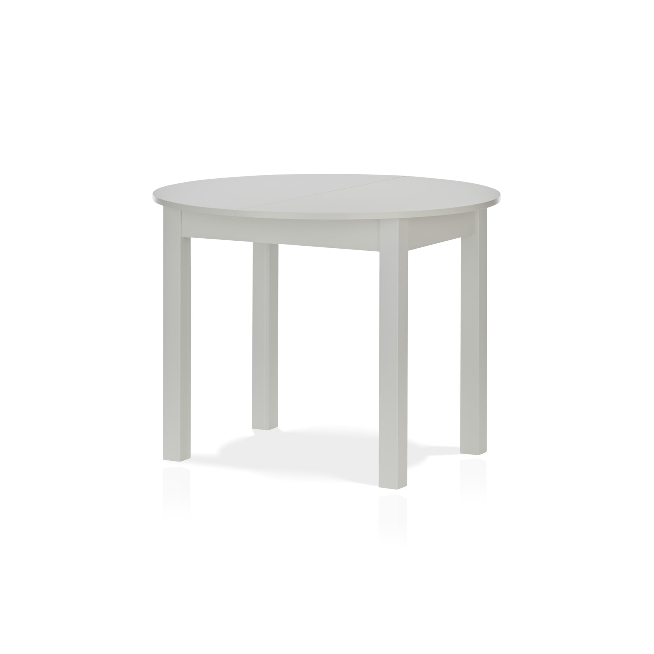 smart Esstisch Rund 100 cm Weiß, Küchentisch ausziehbar bis 140 cm, Esszimmertisch aus Holzwerkstoff inkl. erweiterbare Auszugsplatte, moderner Tisch für bis zu 6 Personen