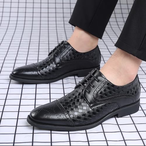 Men's Stylish Dress Shoes Vintage Wingtip Oxford Shoes Men's Lace-up Brogues for Business2
