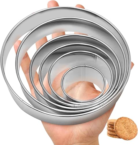 Image of Round Cookie Cutter Set (12 pcs) - Stainless Steel Baking Molds for Cookies, Biscuits & Pastry | Durable Commercial-Grade Metal Cutters for Baking & Kitchen Use