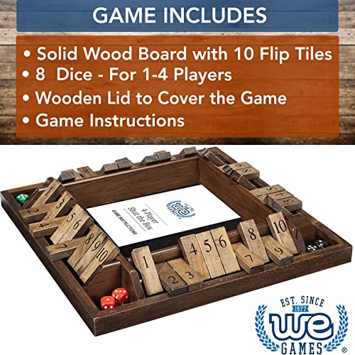 Shut the Box juego de mesa clásico de 4 jugadores miniatura 3