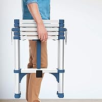 Vista 3 de GUENZO Multipurpose Telescoping Ladder Multi-Purpose Telescopic Ladder Space-Saving Storage Extendable Extension Climb Ladders Aluminium for Roof