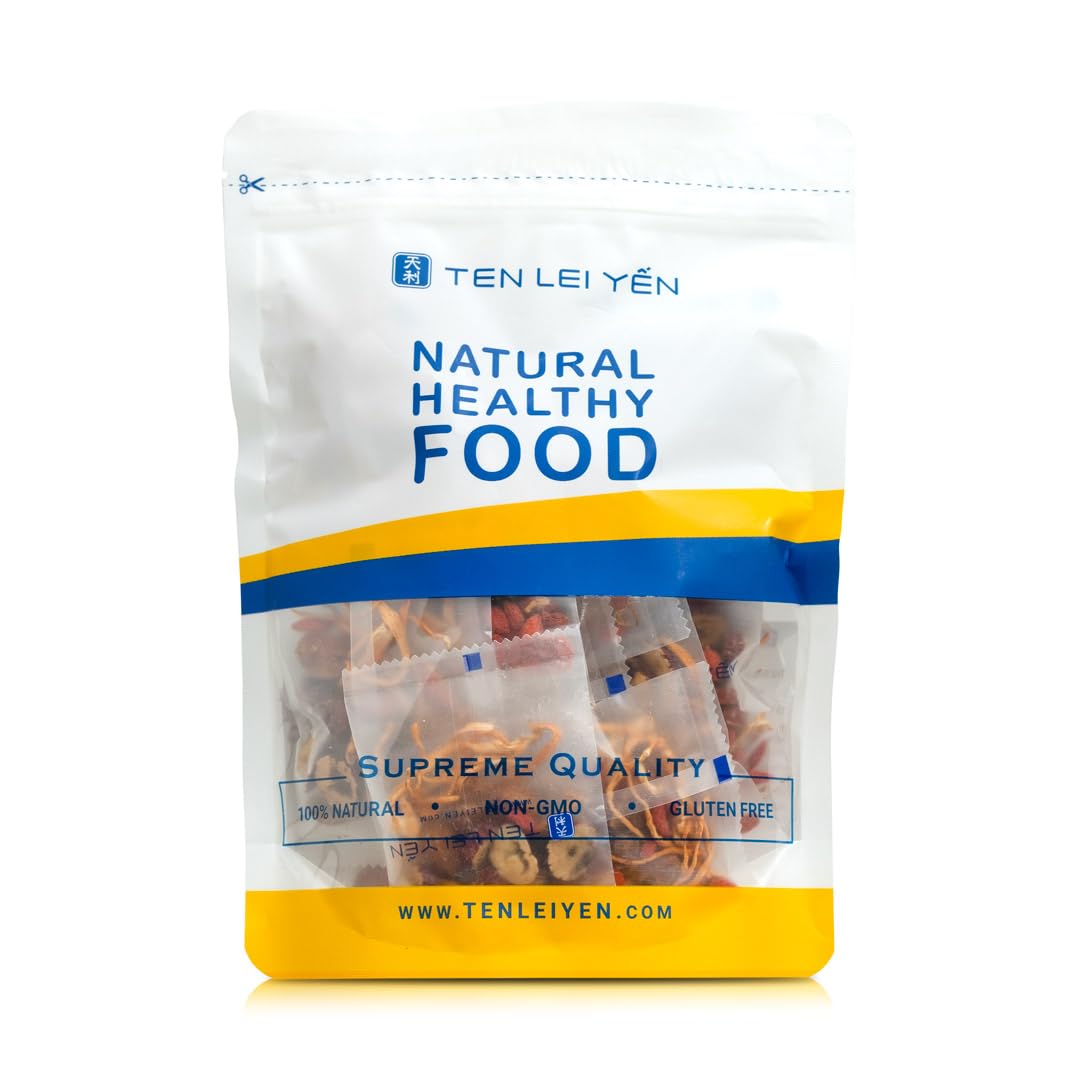 Ten Lei Yen - Natural Healthy Food | Cordy Mix (Trà Đông Trùng Hạ Thảo Tứ Vị) | 15 Packs |150g / 5.29 oz