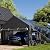 JAMFLY Carport, 12x20 ft Heavy Duty Carport Canopy with Roll-up Windows, Portable Garage with Removable Sidewalls & Doors, Car Canopy with All-Season Tarp for Car, Truck, Boat