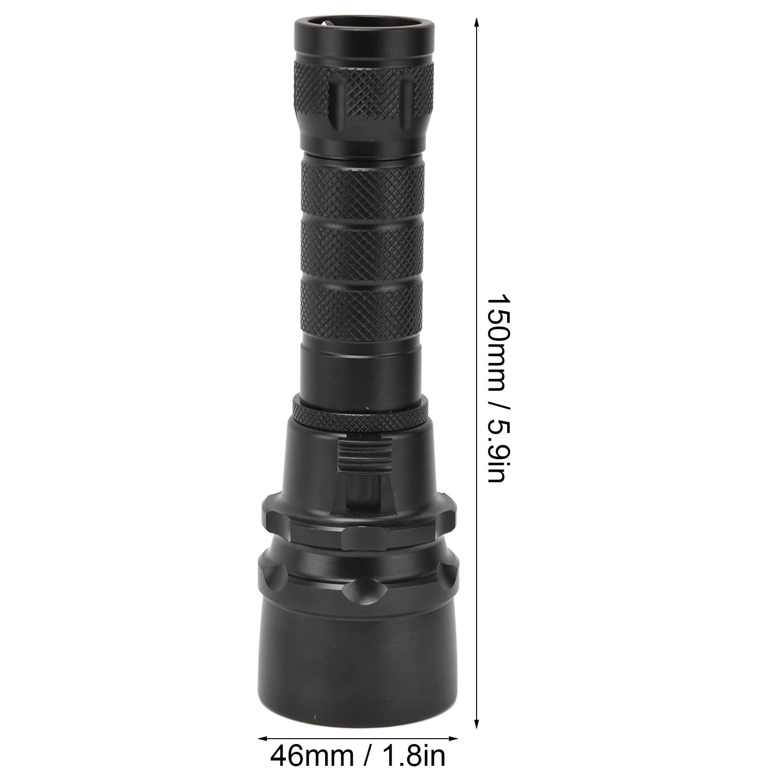 Dive Light, L2 5000lm Stepless Dimming Diving Light IPX8 Waterproof Diving Flashlight for Diving Instructors, Divers