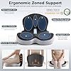 Seat Cushion, Office Chair Cushions for Lower Back Tailbone Protect, Seat Cushions for Office Chair with L-Shaped Ergonomic Design, Memory Foam Chair Cushion for Long Sitting Office Worker(Black Gray) #4