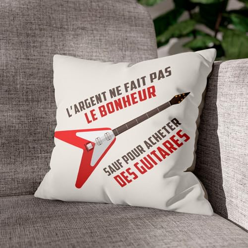 Coussin velours blanc Guitare Électrique 40x40 cm de haute qualité - 4