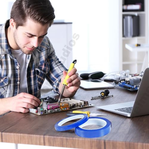 HavaCue 3 Rollen Hitzebeständiges Klebeband, 10mm x 66m und 20mm x 66m Wärmeband für Sublimation, Isolierband Wärmebänder, Blaue Hochtemperatur Klebeband für Elektronik Leiterplatte Wärmeübertragung