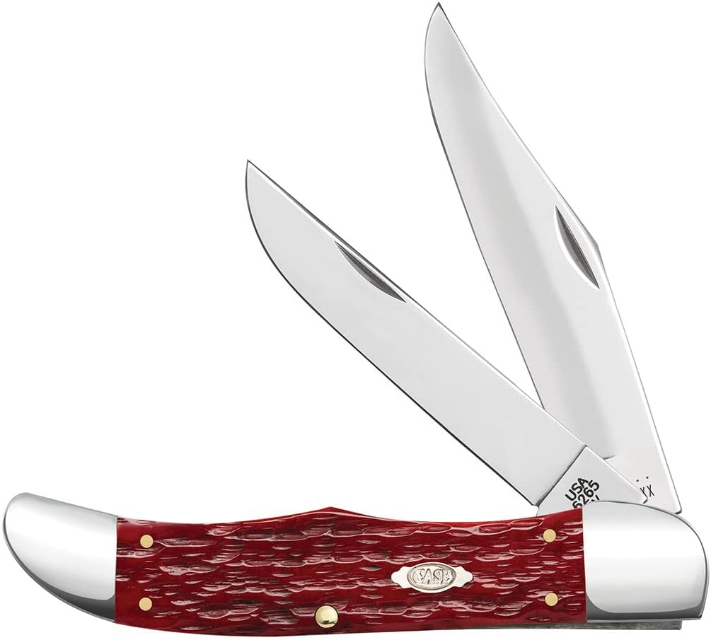 Case XX WR POCKET KNIFE DARK RED BONE CS - PCH SEED JIG FOLDING HUNTER, ITEM 31960, LENGTH CLOSED 5 1/4 INCH (6265 CS)