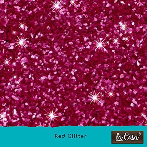 Image of La Casa Premium Edible Glitter - RED | Metallic Glitter Ideal for Cake Icing Decoration & Garnishing | 9gm |