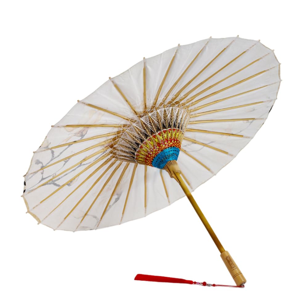 Sombrillas de parasol de papel, Sombrillas, sombrillas, accesorios de danza clásica, disfraces de fiesta y decoraciones de cosplay hechos a mano en papel al óleo chino clásico(100)