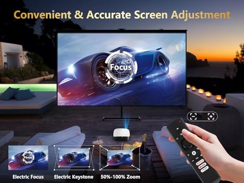 High-Quality Smart 4K Projector for Home Theaters, with 5G WIFI, Bluetooth, Netflix/Amazon Prime Video, and Dolby Audio