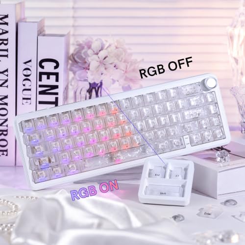 Image of dagaladoo White Clear keycaps,Translucent keycaps,Shine Throug Key caps