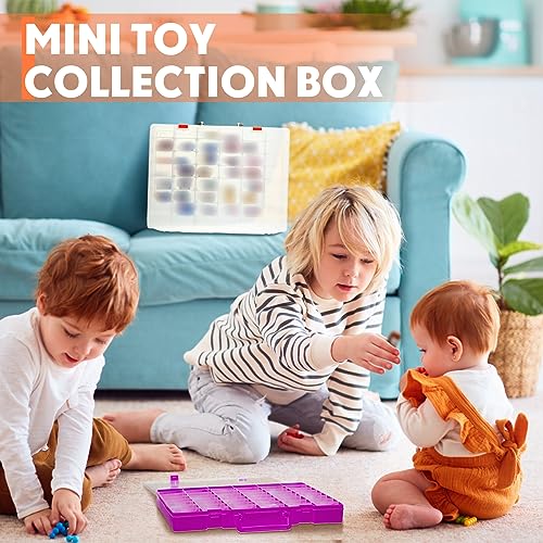 Image of Juexica 2 Pcs Large 48 Grids Plastic Storage Bead Organizer Box, Tackle Box, Compartment Organizer Container with Adjustable Dividers for Jewelry Art Crafts Toys Screw Small Parts(Clear, Purple)