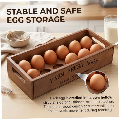 Soportes de madera para huevos de encimera con almacenamiento apilable y ranurado 5