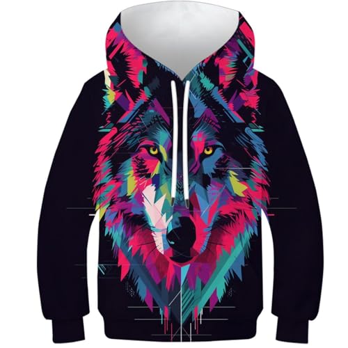 Sweat Le Loup 3D vêtement enfant chaud pour les sorties en famille cet hiver