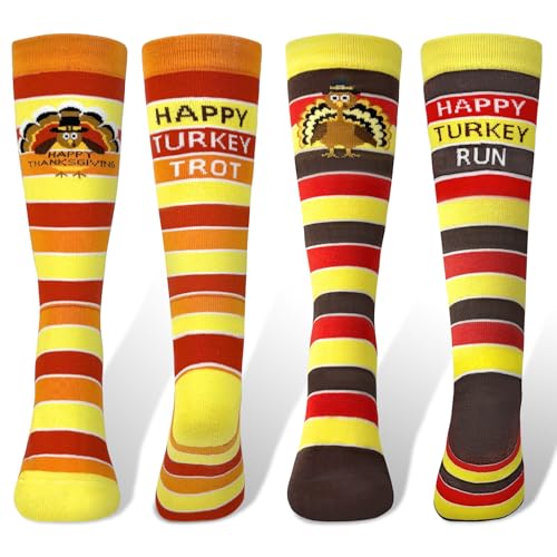 Calcetines divertidos de media pantorrilla BleSky para cenas de otoño y Acción de Gracias