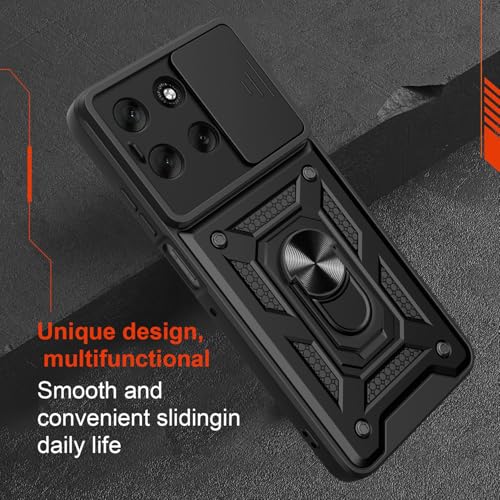 Image of for Motorola Moto G56 5G Case with [2 Pack] Tempered Glass Screen Protector, for Moto G56 Case Heavy Duty Armor [Military-Grade] Protective，with Lens Protects Magnetic Stand Cover Black