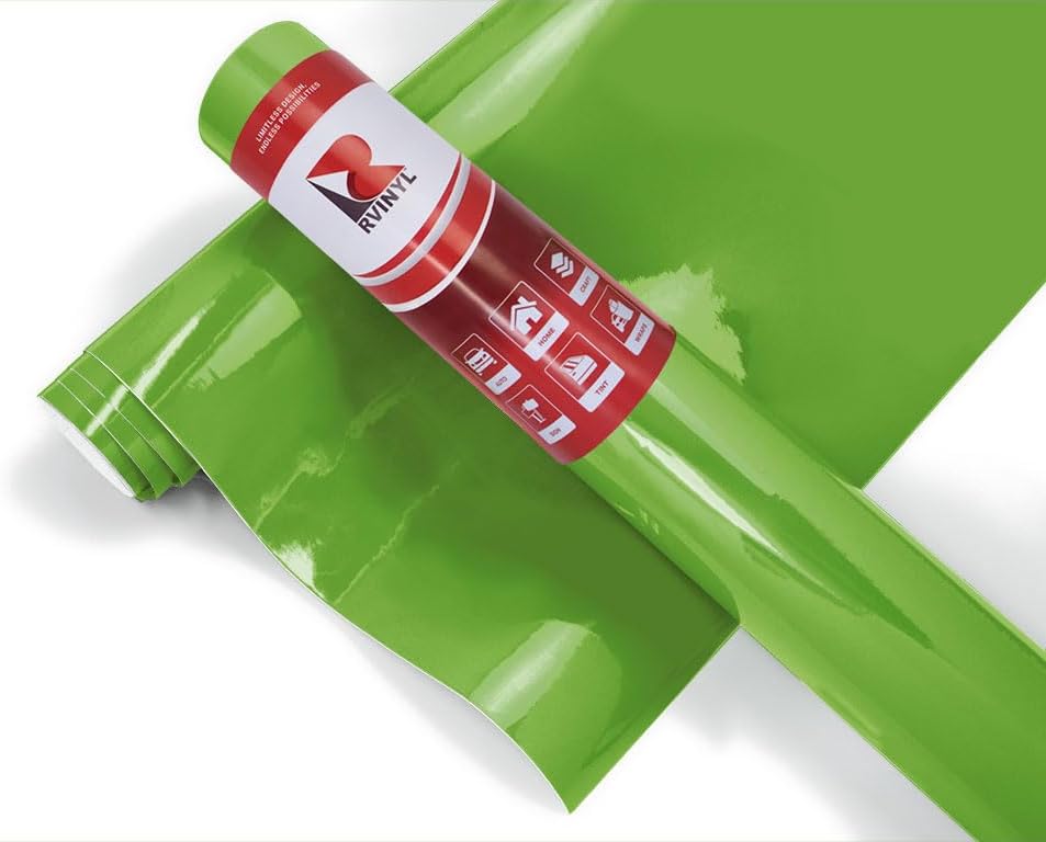 12.125" x 10ft Roll of Oracal 651 Lime-Tree Green Craft Vinyl - On a 1.5" Core - Adhesive Vinyl for Cricut, Silhouette, and Cameo Cutters - Gloss Finish - Outdoor and Permanent