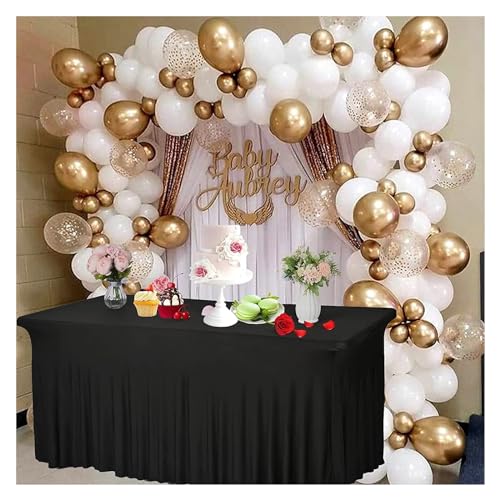 Nappe rectangulaire extensible spandex rose lavable pour table de buffet - 6