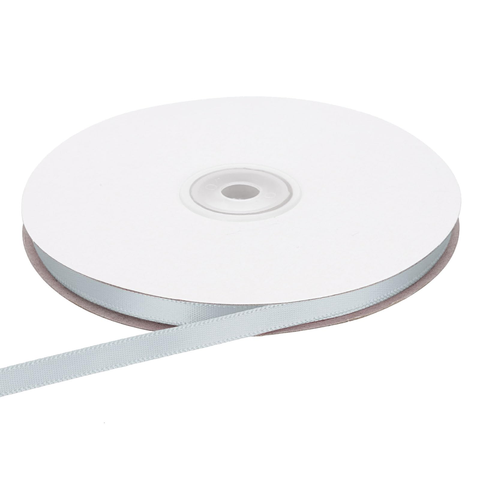 Cinta de raso plateada de 1/4 pulgadas y 50 yardas para lazos de sillas y costura