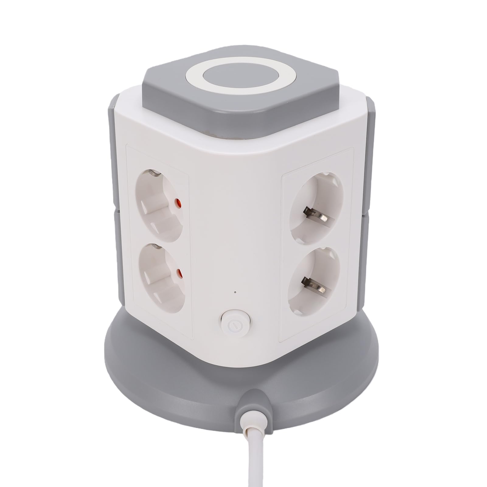 Pionowa Wieża Listwy Zasilającej, 6 Portów USB i Ochrona Przed (wtyczka | 6 Gniazd AC, 6 Portów USB (2 Typu C), Obudowa z ABS z Opóźnieniem Płomienia, Moc Znamionowa 2500W, Zabezpieczenie Przed