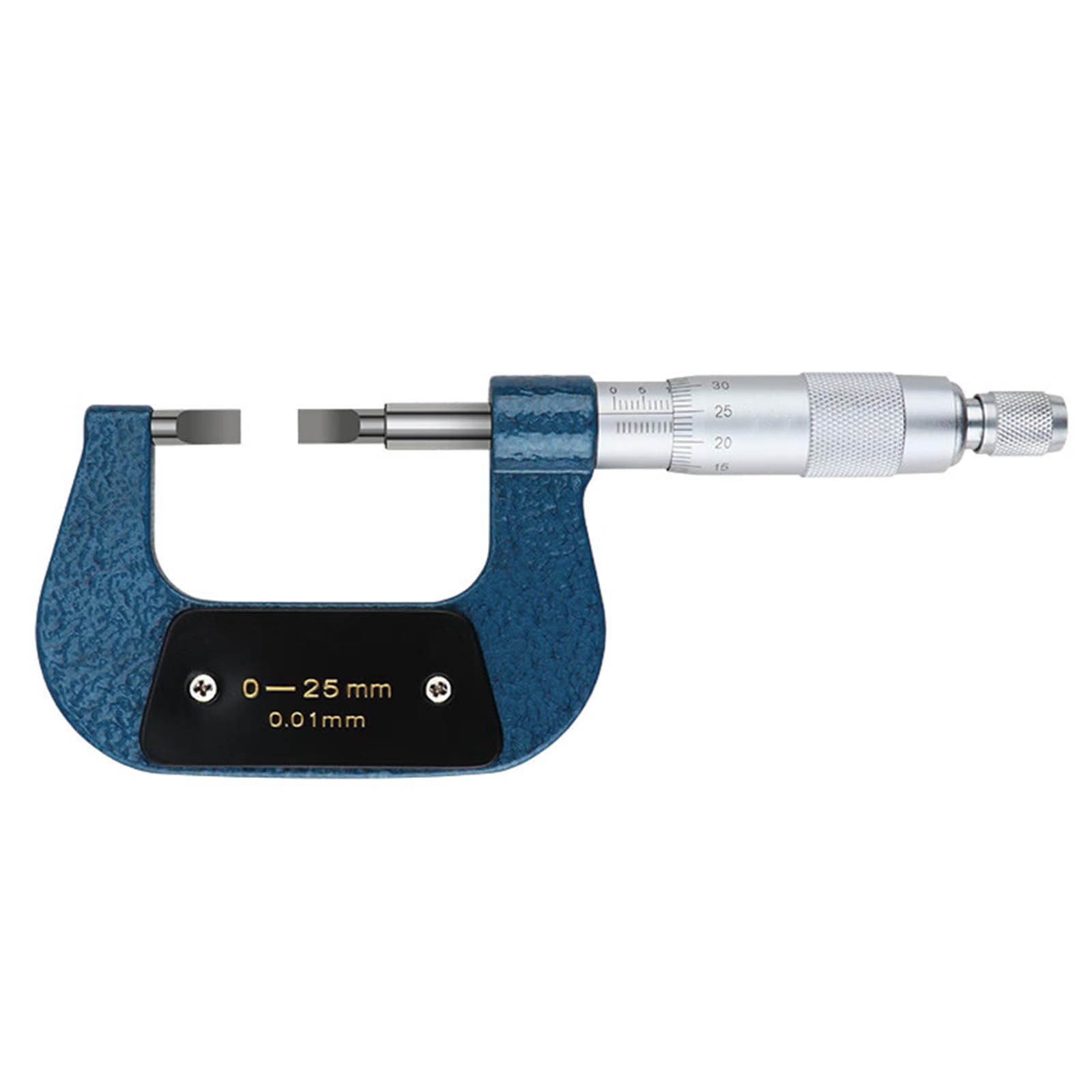 Blade Micrometer with 0-25mm Measuring Range, Metric Outside Micrometer, Measure The Groove Diameter of Shafts and Keyways, Blade thickness 0.75mm (Blade thickness: 0.4mm)
