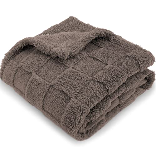 Image of HOMRITAR Baby Blanket 3D Fleece Fluffy Fuzzy Baby Blanket with Chessboard Grid Design for Toddler Infant Soft Warm Cozy Newborn Blanket 30 x 40 Inches Chocolate