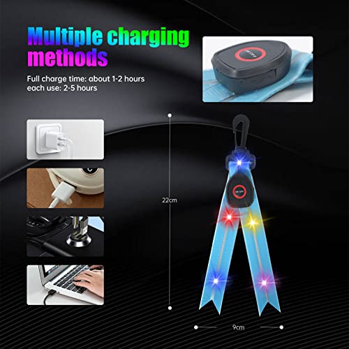 Sunwuun LED Blinklicht Schulranzen Kinder, LED Reflektoren Blinklicht Aufladbar USB-aufladbare Kinder Sicherheitslicht,Schulranzen Licht für Schulkinder, Spaziergänger,Jogger,Radfahrer.