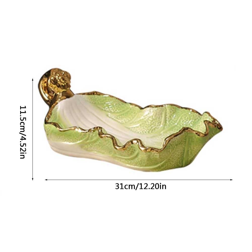 Ciotole di frutta Fruttiera cinese a forma di cavolo, in ceramica, con manico, utilizzata for decorare la tavola da pranzo o il piano lavoro della cucina