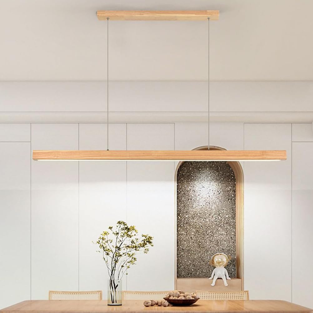 Lámpara Colgante LED Moderna De Madera Y Metal - Dimmable, Para Comedor, Salón O Dormitorio