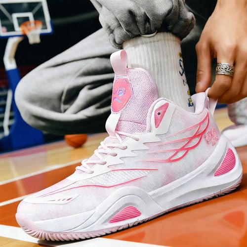 Image of Unisex Basketball Shoes for Women Men Breathable Mesh Non Slip Rubber Sole Lightweight Athletic Sneakers for Indoor Outdoor Court Walking Training