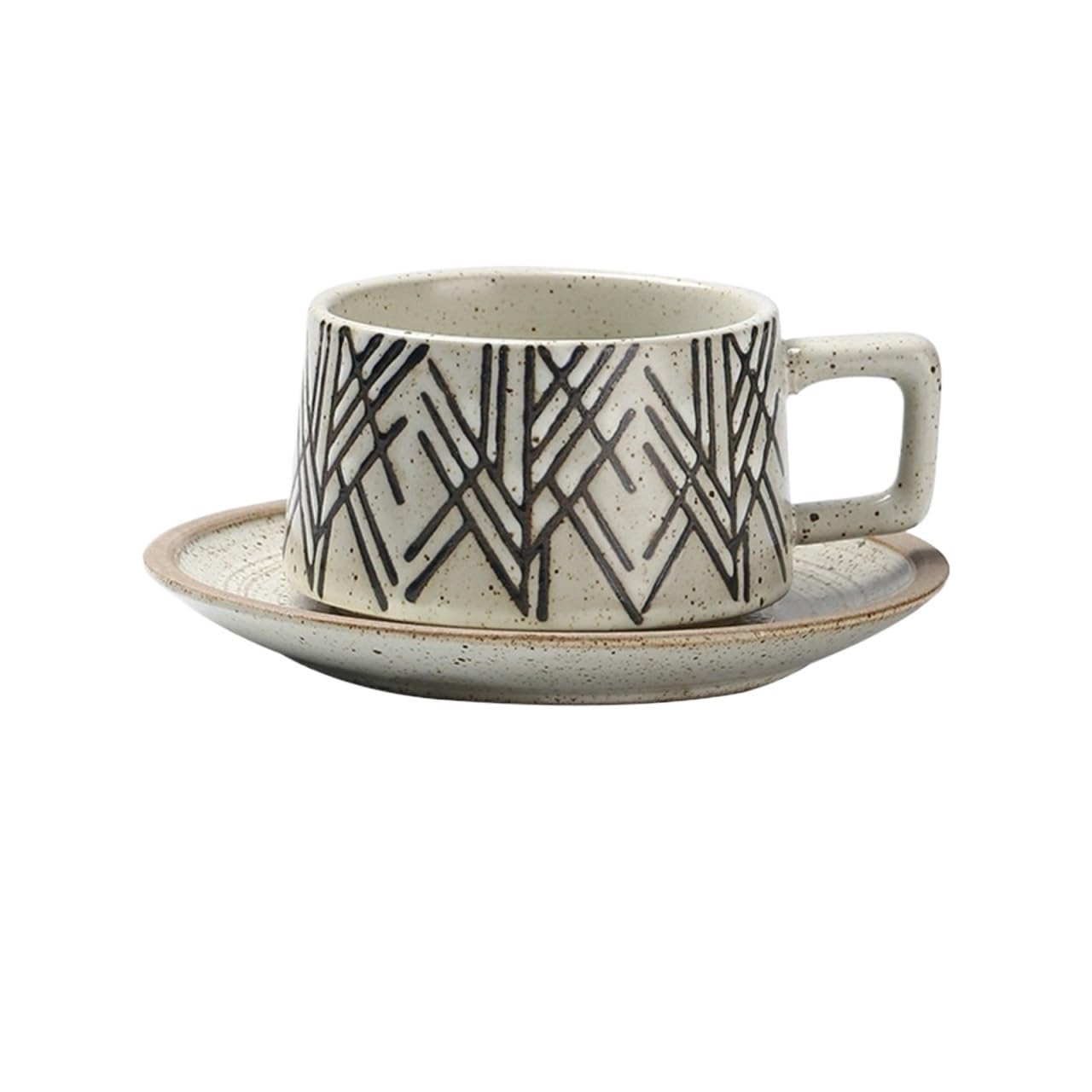 LIBANGRONG-888 Mugs Retro Household Coffee Milk Oatmeal Cup Restaurant Ceramic Commercial Mug with Saucer 220ml Milk Tea Cup