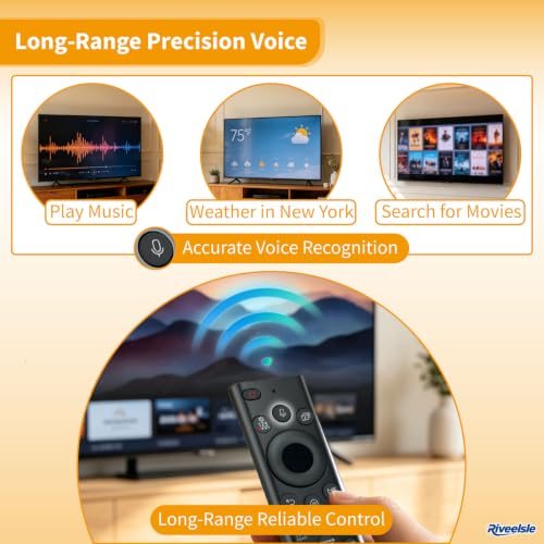 Image of Smart Voice Remote Fits Samsung Neo QLED OLED Crystal UHD TVs 2019-2026 | 2s Bluetooth & 0.2s React, Fits OLED S90 S95 S85, Crystal RU TU AU BU CU DU EU FU Frame, Replace BN59-01330 /01357 /01432 /01385