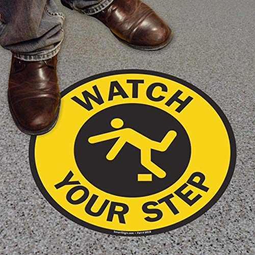SmartSign "Watch Your Step" Anti Slip Adhesive Floor Sign |