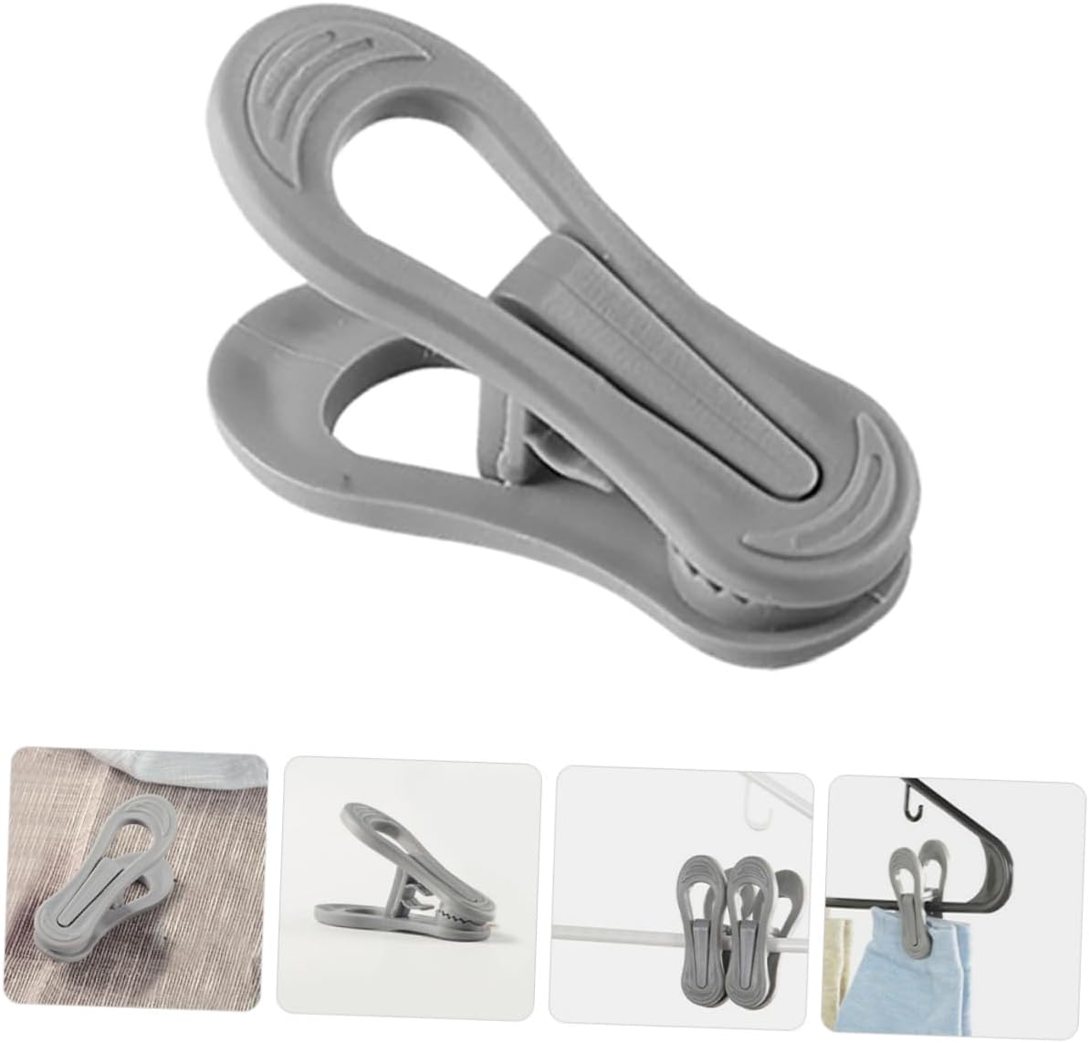 30 Pcs Plastic Clothes Pins Laundry Clips Quilt Holder Clamps Windproof Large Hanging Clips for Air-Drying Clothes Grey 7x2.5cm Set