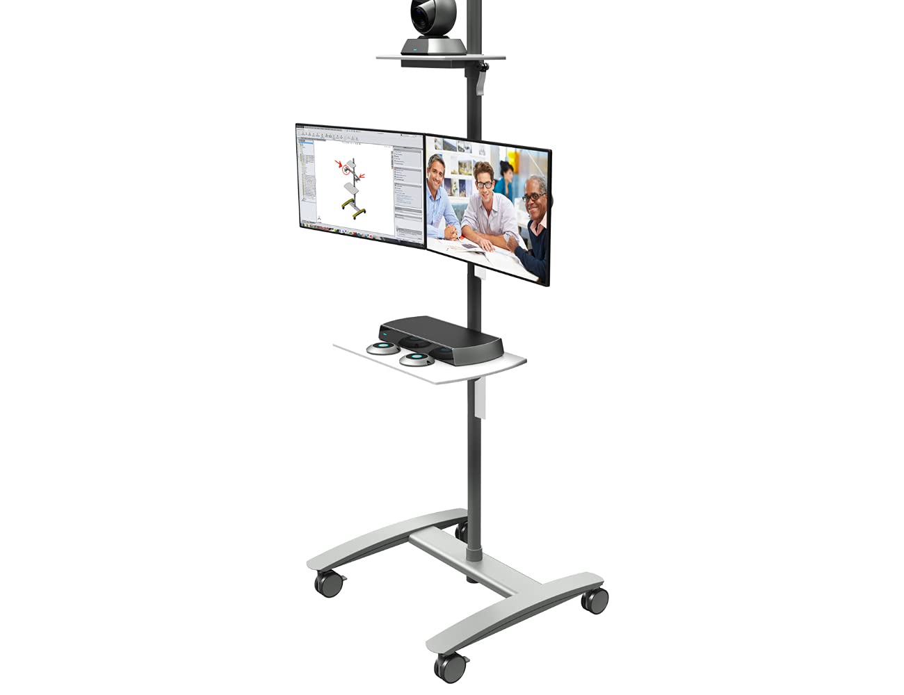 Dataflex 52.722 ViewMate Combo Konferenztrolley Silber