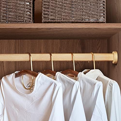 Wooden Closet Rod, Adjustable 59-Inch Wardrobe Pole for Hanging Clothes, Includes Fittings & Kits, Ideal for Shoe Cabinets & Laundry Rooms (Light Grey)