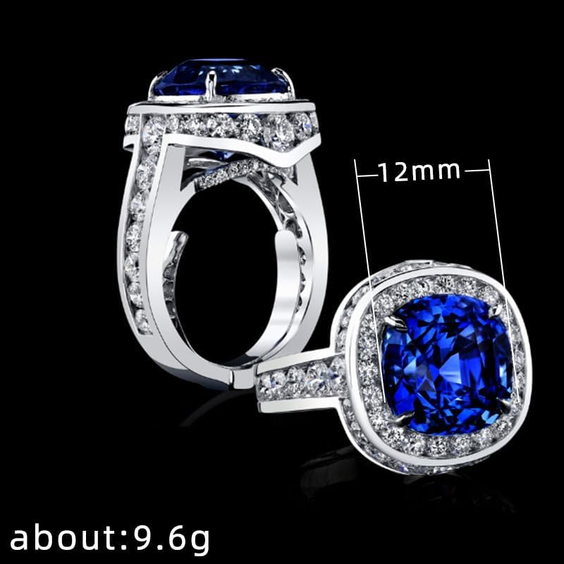 Vintage 925 Sterling SIRING Inlaid Sapphire Ring Setting Sapphire Ring 925 Aquamarine Gemstone Ring Wedding Jewelry Engagement Ring Aquamarine Jewelry Making Jewelry