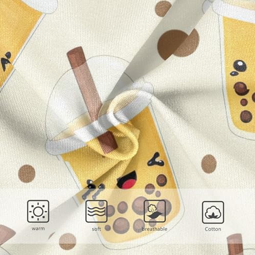 Cute Bubble Tea Beige Panties for Girl Toddler Underwear Floral Cotton Designer Briefs Undies Kids 2t3