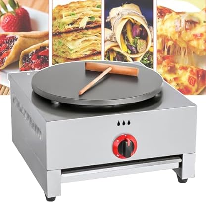 YXYLJOZ Elektrische Crêpe-Maker-Grillplatte, Durchmesser: 40 cm, Dicke: 0,2 cm, Antihaftbeschichtet/rutschfest, Temperaturregelung/leicht