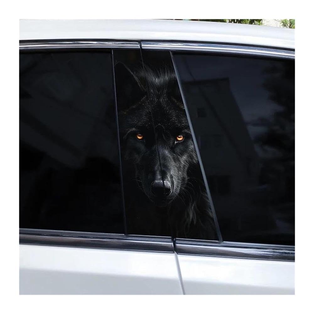 Body Parts 2pcs Wolf Eyes Animal Car B-Pillar Waterproof Sticker Covering Scratched(F)