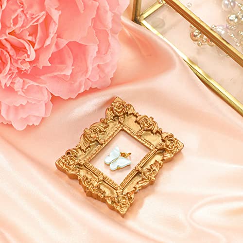 100 Pieces Gold Vintage Resin Picture Frame Antique Photo Resin Frame Mini Resin Jewelry Display Frame Photography Photo Frame Diy Small Photo Frame For Manicure Photo Home Decoration #TOP1