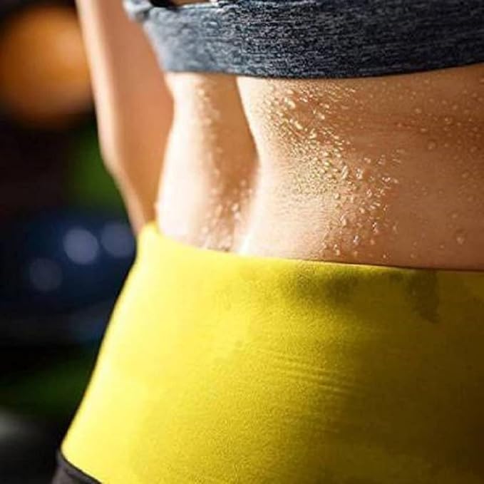 Unisex Running Waist Trimmer Exercise Wrap Belt/Shaper Belt, Men and Women Non-Tearable Weight Loss Tummy Slimming Belt,Waist Shaper,Sweat Slim Belt,Belly Fat Burner, Stomach Fat Burner (Black)