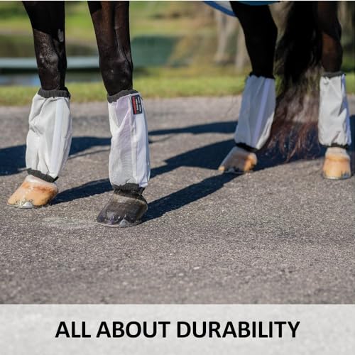 Schneiders Dura-Mesh II Non-Fitted Horse Fly Boots | Set of 4 | Protection & Durability | 1000D Mesh | 70% UV Shielding | Color Orange/Orange | Size Draft (15 1/2\" Tall)
