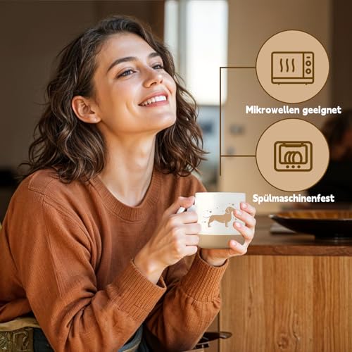 Dackel Tasse 360 Ml Mit Gravur Für Hundebesitzer – Geschenkidee Für Frauen & Männer – Becher Für Kaffee & Tee – Perfekt Als Dackel Geschenke Zum Geburtstag Oder Alltag