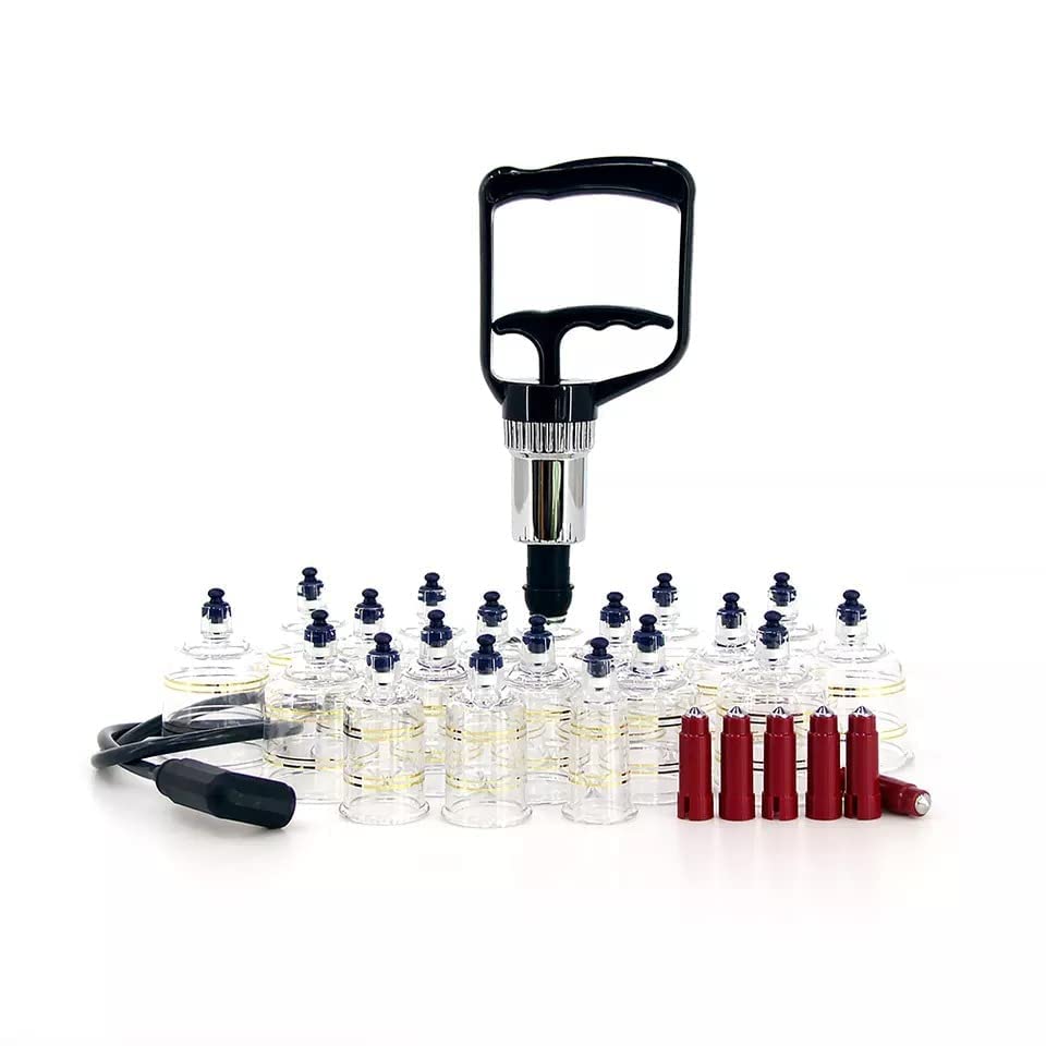 Image of NEW Professional korean Vacuum Cupping Set With Cupping Gun Portable Body Relaxation Massage Therapy Kit Chinese Cuping Cups Set of 19 Cups